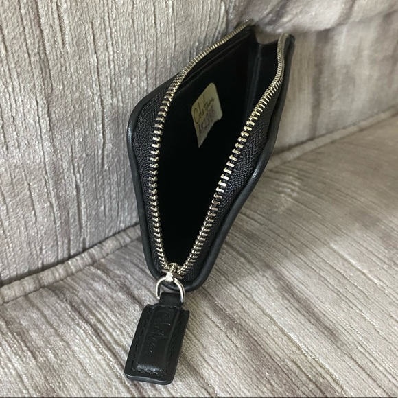 Cole Haan half zip credit card case canvas plaid - Picture 3 of 3